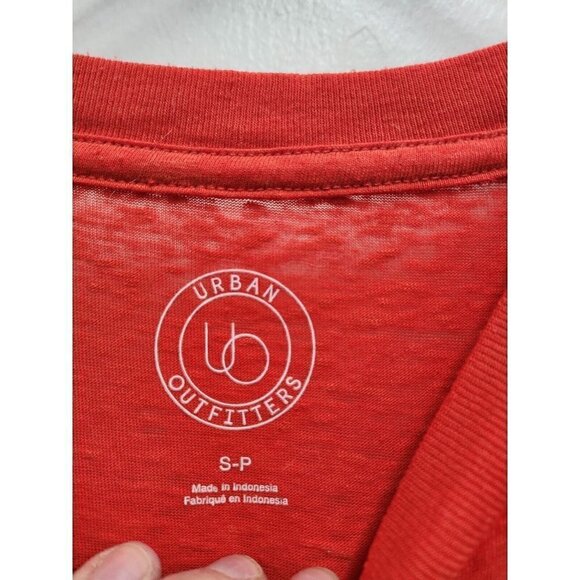 Urban Outfitters Mens T-Shirt Size Small Orange Burnout Crew Neck Short Sleeve - Picture 3 of 8